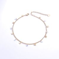 Fashion Copper Material Electroplating 18k Gold Zircon Dot Anklet main image 5