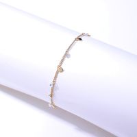 Fashion Copper Material Electroplating 18k Gold Zircon Dot Anklet main image 6