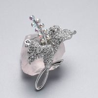 Classic Flower Shape Inlaid Zirconium Copper Brooch main image 3