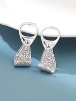 Damenohrringe Koreanische Einfache, Leicht Zu Ziehende Ringkupfer-diamantohrringe main image 2