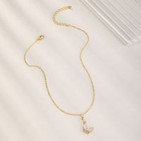 Simple Elegant Butterfly Diamond Geometric Alloy Necklace main image 4