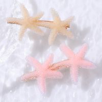 2 Piece Creative Pink Orange Starfish Ladies Hair Clip Set main image 2