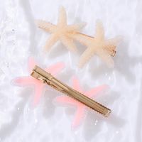 2 Piece Creative Pink Orange Starfish Ladies Hair Clip Set main image 3