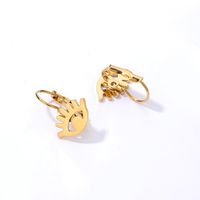 New Fashion Stainless Steel Material Electroplating 18k Gold Eyelashes Eye Earrings main image 5