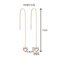 New Copper Micro-inlaid Zircon Heart Pendant Korean Tassel Earrings main image 10