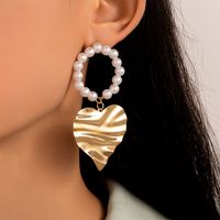 New Korean Fashion Geometric Pearl Long Tassel Alloy Earrings main image 6