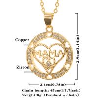 New Letter Heart-shaped Mama Pendant Copper Inlaid Zircon Necklace main image 3