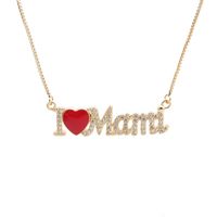 Heart Moon Letter Mama Pendant Copper Necklace main image 1