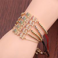 English Letters Color Zircon Mama Mother's Day Copper Bracelet main image 1