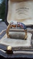 Fashion Color Inlaid Zircon Snake Ring Women's Alloy Ring Wholesale main image 5