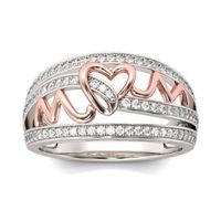 Creative Love Mom Alloy Ring Plated 14k Color Separation Mother's Day Gift main image 1