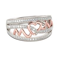 Creative Love Mom Alloy Ring Plated 14k Color Separation Mother's Day Gift main image 3