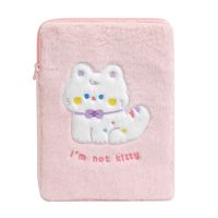 New Cat Cute Plush Tablet Bag Cartoon Soft Cute Inner Bag Protective Bag29*22 Cm main image 6