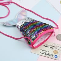 Sequin Coin Purse Lanyard Coin Children's Oblique Cross Small Bag 16*10cm main image 3