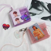 Jelly Laser Coin Purse Transparent Hanging Portable Card Holder10.7*9.5cm main image 4
