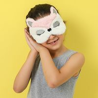 Nouveau Masque Pour Les Yeux De Sommeil Mignon En Forme De Renard De Dessin Animé En Peluche Pour Enfants main image 1