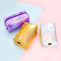 New Square Pu Cosmetic Laser Hand-held Cosmetic Bag 18*10.5cm main image 3