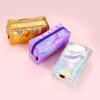 New Square Pu Cosmetic Laser Hand-held Cosmetic Bag 18*10.5cm main image 4