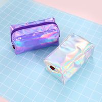 New Square Pu Cosmetic Laser Hand-held Cosmetic Bag 18*10.5cm main image 5