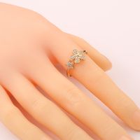 Korean Women's Flower Open Tail Ring Geometric Copper Jewelry main image 5