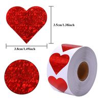 Red Heart Pattern Valentine's Day Gift Self-adhesive Label Sticker main image 3