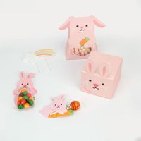Color Square Cute Bear Rabbit Special-shaped Gift Candy Box Folding Packaging Box main image 3