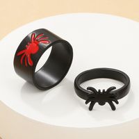 Gothic Exaggerated Dark Metal Ring 2-piece Set Of Hollow Spider Ring main image 1