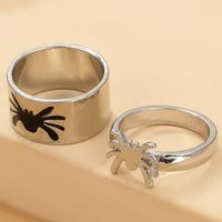 Gothic Exaggerated Dark Metal Ring 2-piece Set Of Hollow Spider Ring main image 4