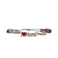 Mother's Day Zircon Palm Mama Heart Adjustable Copper Bracelet sku image 12