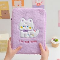 New Cat Cute Plush Tablet Bag Cartoon Soft Cute Inner Bag Protective Bag29*22 Cm sku image 1