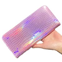 New Stone Pattern Ladies Wallet Laser Long Wallet Zipper Clutch Bag 21.5x10.5x2cm sku image 1
