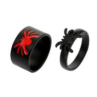 Gothic Exaggerated Dark Metal Ring 2-piece Set Of Hollow Spider Ring sku image 1