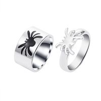 Gothic Exaggerated Dark Metal Ring 2-piece Set Of Hollow Spider Ring sku image 2