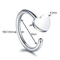 C-shaped Hypoallergenic Stainless Steel Fake Nose Ring Wholesale sku image 2