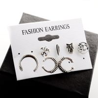 Vintage Solid Color Geometric Alloy Small Stud Earrings Seven Pieces Set Wholesale sku image 1