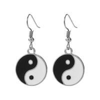 Neue Kreative Runde Nähte Yin Und Yang Tai Chi Metall Öl Tropfen Ohrringe sku image 6