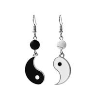 Neue Kreative Runde Nähte Yin Und Yang Tai Chi Metall Öl Tropfen Ohrringe sku image 2