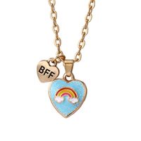New Children's Cartoon Color Heart Rainbow Enamel Pendant Necklace sku image 2