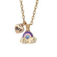 New Children's Cartoon Color Heart Rainbow Enamel Pendant Necklace sku image 4
