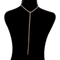 New Fashion Full Diamond Tassel Multi-layer Necklace sku image 1