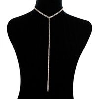 New Fashion Full Diamond Tassel Multi-layer Necklace sku image 2