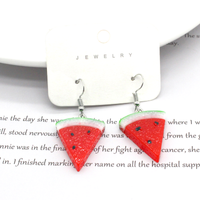 Fashion Simple Fruit Sweet Cute Watermelon Resin Ear Hook Jewelry Women main image 5