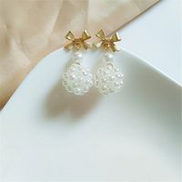 Pearl Heart Long Tassel Earrings Women's Simple Bow Stud Earrings main image 2