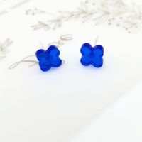 Korean Blue Flower Stud Earrings Women's Alloy Small Earrings main image 6
