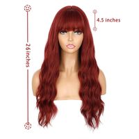 Women's Long Water Ripple Wine Red Headgear High Temperature Wigs 26inches main image 5