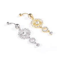 New Round Copper Diamond Long Belly Button Buckle Belly Button Nails main image 3