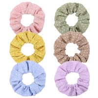 New Plain Color Fabric Hair Scrunchies Simple Printing Hair Ring Wholesale main image 1