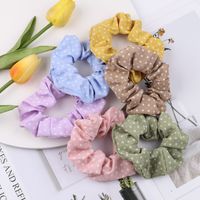 New Plain Color Fabric Hair Scrunchies Simple Printing Hair Ring Wholesale main image 4