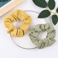 New Plain Color Fabric Hair Scrunchies Simple Printing Hair Ring Wholesale main image 6