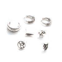 Vintage Solid Color Geometric Alloy Small Stud Earrings Seven Pieces Set Wholesale main image 5